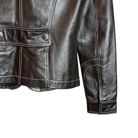 Sandra Angelozzi brown genuine leather jacket - Picture 9 of 10
